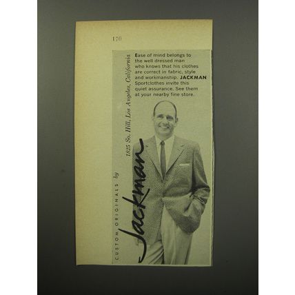 1955 Jackman Sportclothes Ad - Custom originals by Jackman