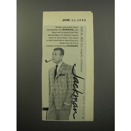 1955 Jackman Sportswear Advertisement - Custom originals by Jackman