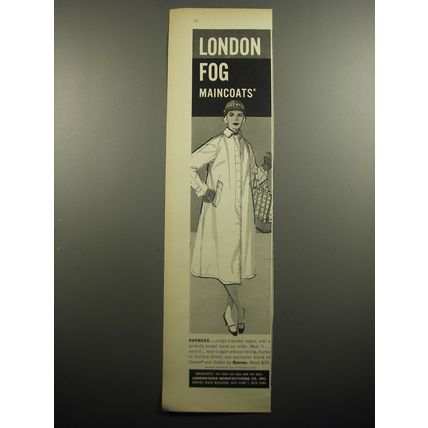 1957 London Fog Maincoats Ad - Duchess
