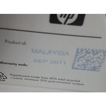 Genuine HP Ink Cartridge 02 Black Photosmart Sealed Box Malaysia Sept. 2011