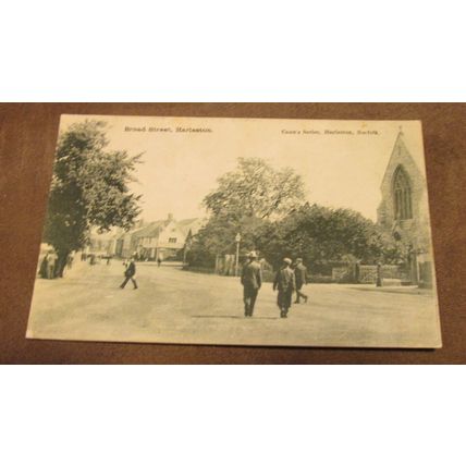 1904 fr Cann's postcard -Gents @ Broad Street scene Harleston - Norfolk