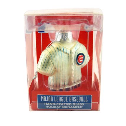 CUBS MAJOR LEAGUE BASEBALL HAND CRAFTED GLASS CHRISTMAS HOLIDAY ORNAMENT 2005