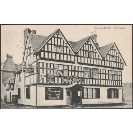 Bell Hotel, Tewkesbury, Gloucestershire, 1907 - Postcard