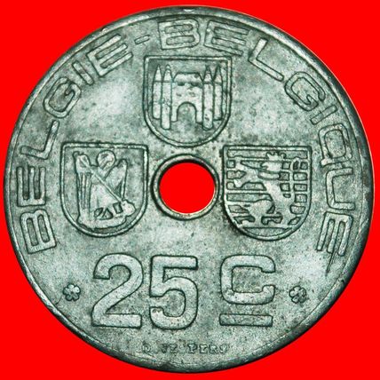 OCCUPATION BY GERMANY:BELGIUM★25 CENTIMES 1946 DUTCH LEGEND★LOW START★NO RESERVE