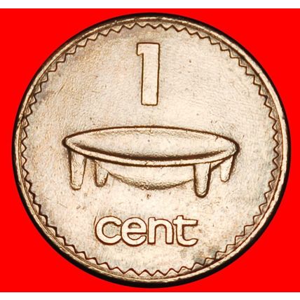 Ⰶ CANADA (1990-2001): FIJI ★ 1 CENT 1992 BOWL! ELIZABETH II★LOW START★NO RESERVE