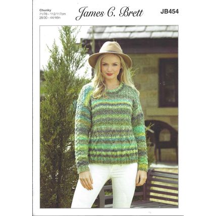 Women's Chunky Round Neck Sweater by James C. Brett