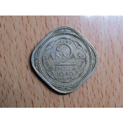 India 1946 2 Anna Coin