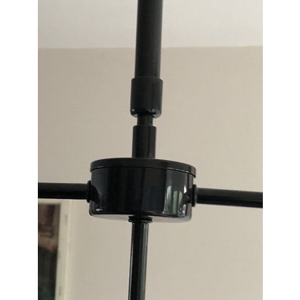 3 Way Industrial Style Metal Light In Black With Grey Shades ES (e27) Fittings