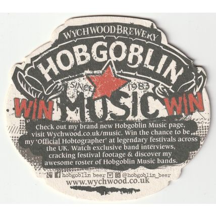 BEER MAT - WYCHWOOD BREWERY - HOBGOBLIN MUSIC - (Cat No 062) - (2016)