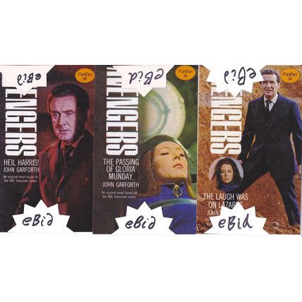 5 UK Cover Photo Set - THE AVENGERS Steed Mrs Peel - Cult TV Show NOT BOOKS
