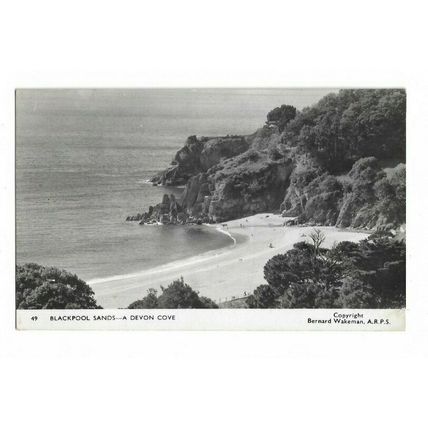 Blackpool Sands, A Devon Cove, RP Postcard.