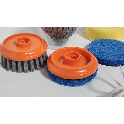 4 In 1 Electric Handheld Cleaning Brush Rechargeable Orange Black Waterproof