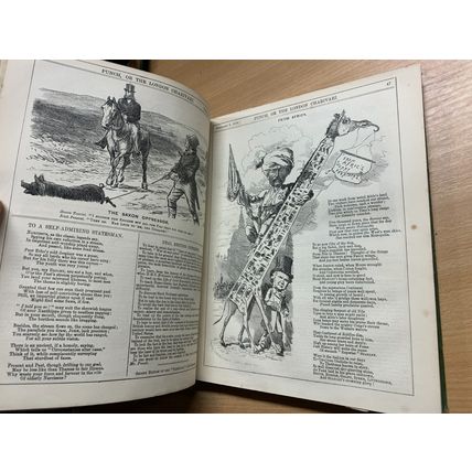 RARE* JAN-JUNE 1878 PUNCH MAGAZINE BOUND VOL 74 ILLUSTRATED ANTIQUE BOOK (P6)