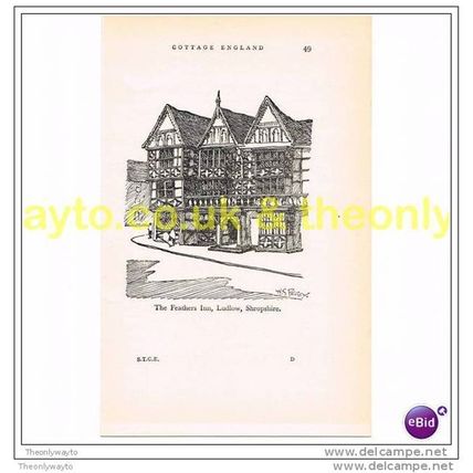 FEATHERS INN, LUDLOW, SHROPSHIRE, 1936, Book Illustration