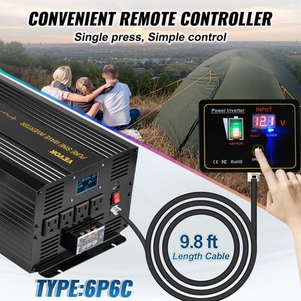 VEVOR Pure Sine Wave Inverter 3500 Watt Power Inverter, DC 12V to AC 120V Car In