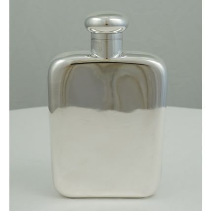 BIG Antique Silver Gilt Pocket Flask, London 1905, holds 300ml, 258g.