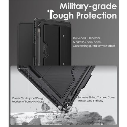Nillkin for Samsung Galaxy Tab S9 FE plus Case with Detachable Keyboard, Multi-T