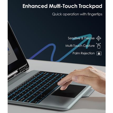 Nillkin for Samsung Galaxy Tab S9 FE plus Case with Detachable Keyboard, Multi-T