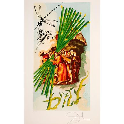 Salvador Dalí (1904-1989). Ten of Staves, from Lyle Stuart Tarot Prints 1978 Pos