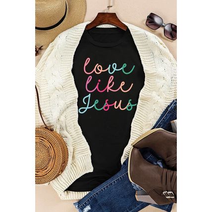 Black Love Like Jesus Crew Neck Graphic Tee