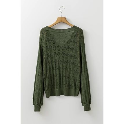 Green Lightweight Buttoned Front Crochet Cardigan