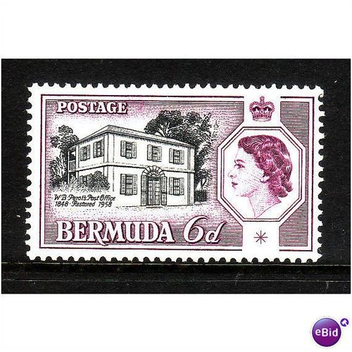 BERMUDA 1953 SG 143 6d BLACK AND DEEP TURQUISE M MINT