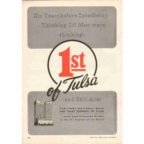 first national bank trust of tulsa ok 1951 oil men vintage ad