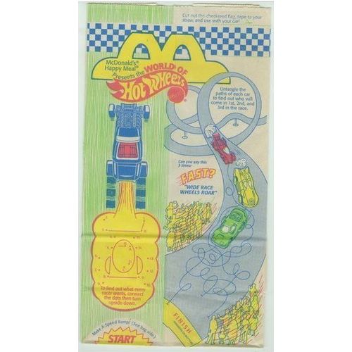 1994 McDonalds Barbie & Hot Wheels Happy Meal Bag
