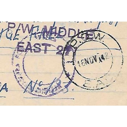 East Africa POW Mail Camp #357, Mitubiri to Italy 1942