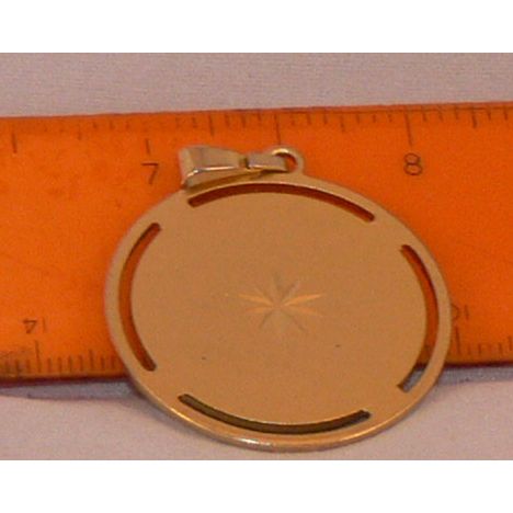 50s-60s Toledo Damascene Pendant Engraved Birds & Flowers