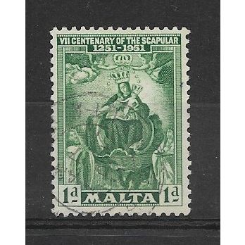 Malta.SG258 1d "Our Lady of Mount Carmel" (Green).Fine Used.Dec19