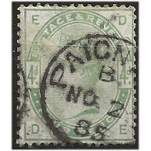 1883 SG192 4d Dull Green Fine Used PAIGNTON CDS, good colour “DE”