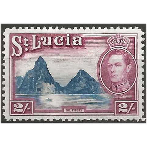 St Lucia 1948 SG136 2/- Blue & Purple Mounted Mint .. ..