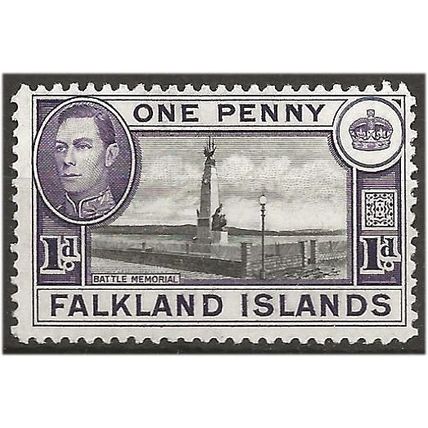 Falkland Island 1941 SG148 1d Black & Violet Mounted Mint . .. .