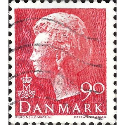 DENMARK, Queen Margrethe II, red 1974, 90ore, #4
