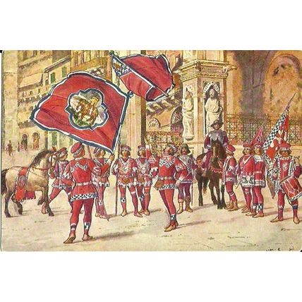 Art TORRE Contrade di Siena Postcard (Istituto Italiano)