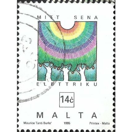 MALTA, Maltese Electricity and Telecommunications, white 1995, 14c