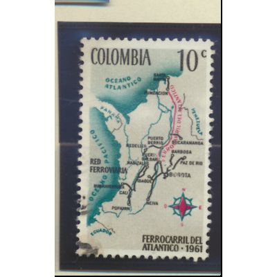 Colombia Stamp Scott #748, Used