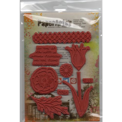 PaperArtsy Eclectica³ Rubber Stamps ELB23 by Lin Brown Tulip & Poppy