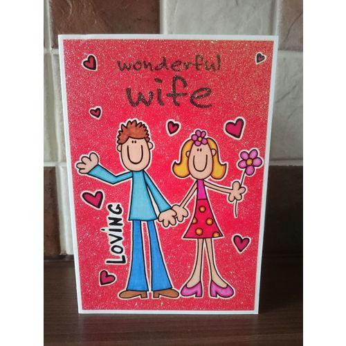 Glitter Valentines Card - Wonderful Wife