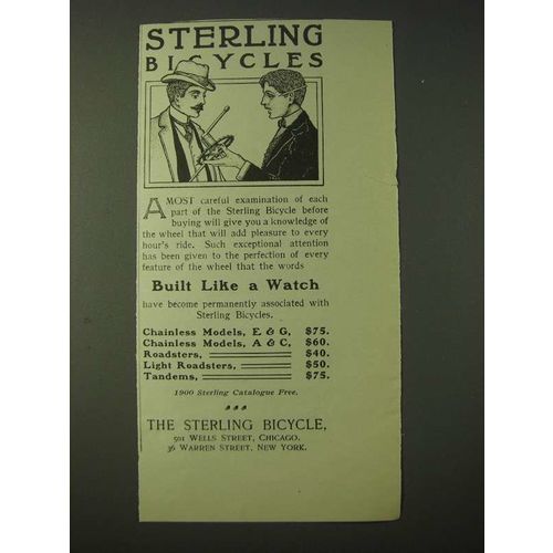 1900 Sterling Bicycles Ad - Built like a watch