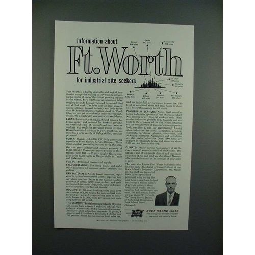 1960 Rock Island System Railroad Ad - Ft. Worth
