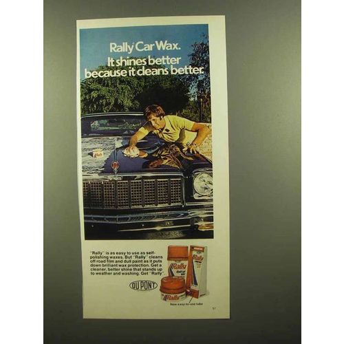1976 Du Pont Rally Wax Ad - Shines Better Cleans Better