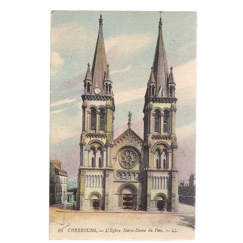 NOTRE-DAME, CHERBOURG, FRANCE. unused antique postcard =