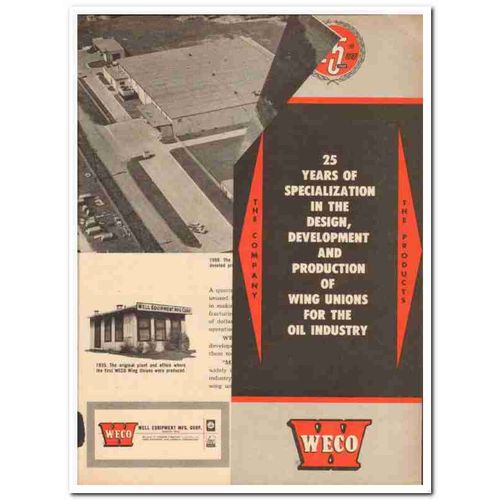 WELL EQUIPMENT MFG CORP 1959 Wing Unions oil industry vintage ad