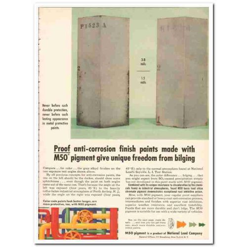 NATIONAL LEAD COMPANY 1959 M50 proof anti-corrosion paints vintage ad