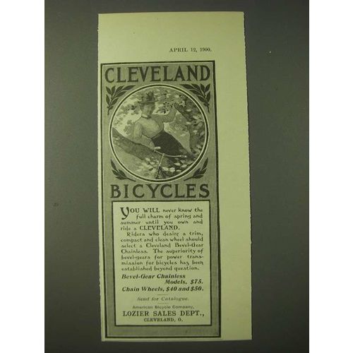 1900 Cleveland Bicycles Ad - Woman Cyclist