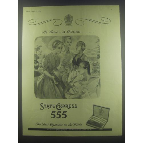 1954 State Express 555 Cigarettes Advertisement