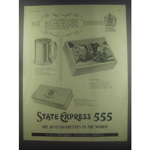 1954 State Express 555 Cigarettes Ad - State Express 555 the best cigarettes