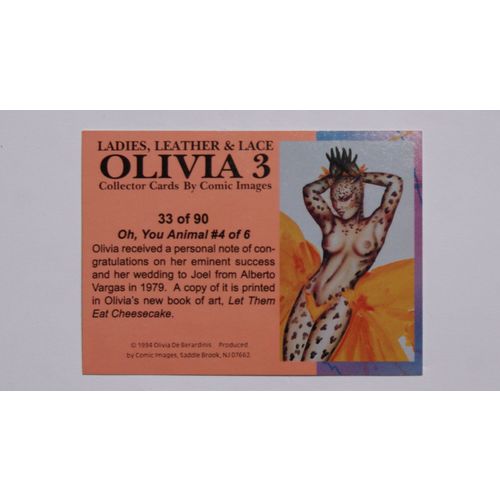 Olivia 3 Ladies, Leather & Lace Base trading card # 33 (B) 1994, Comic Images